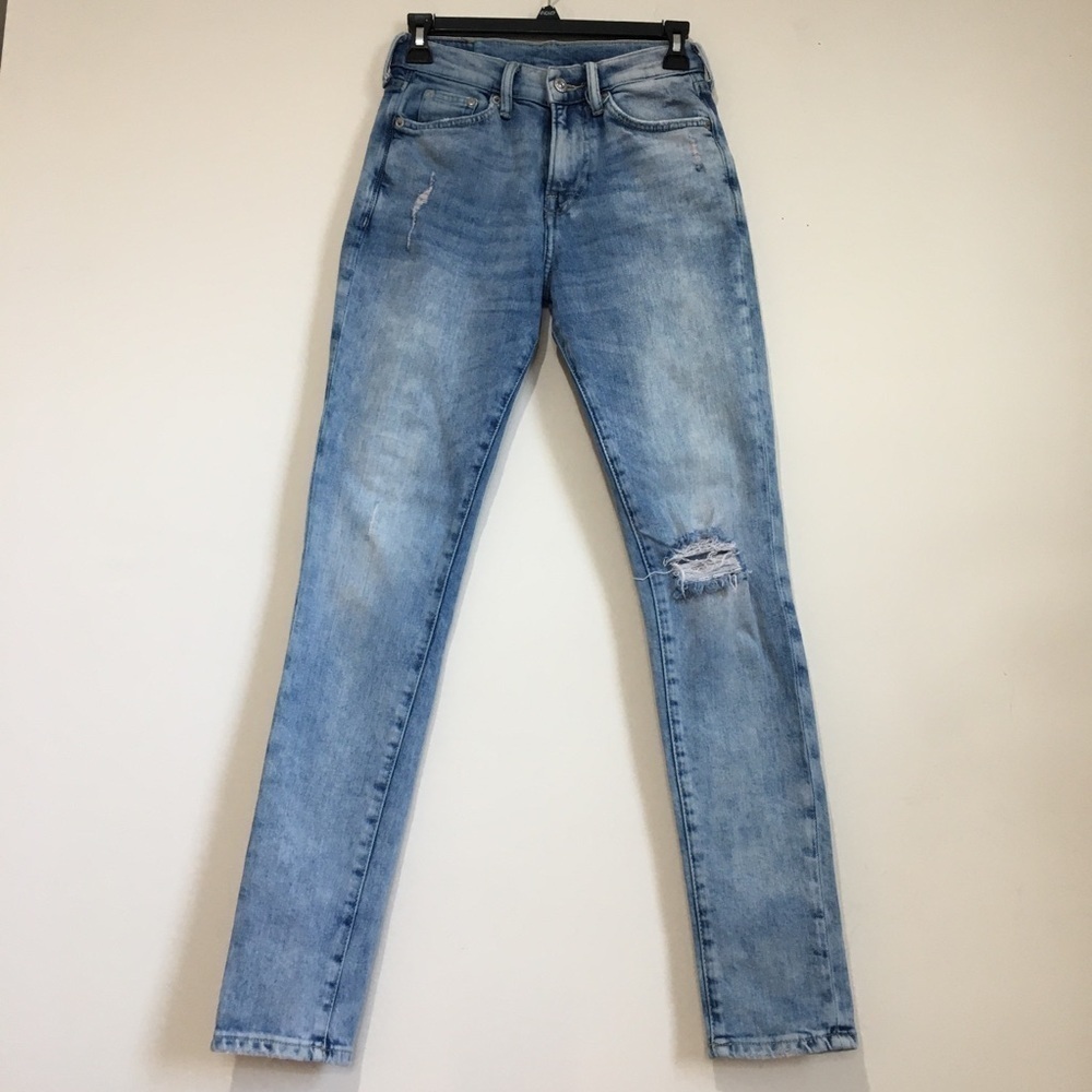 H&M Men's high waist blue denim skinny jeans